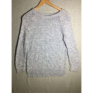 Womens Lou & Grey Sweater Blue Knit Casual Winter Layering Crew Neck